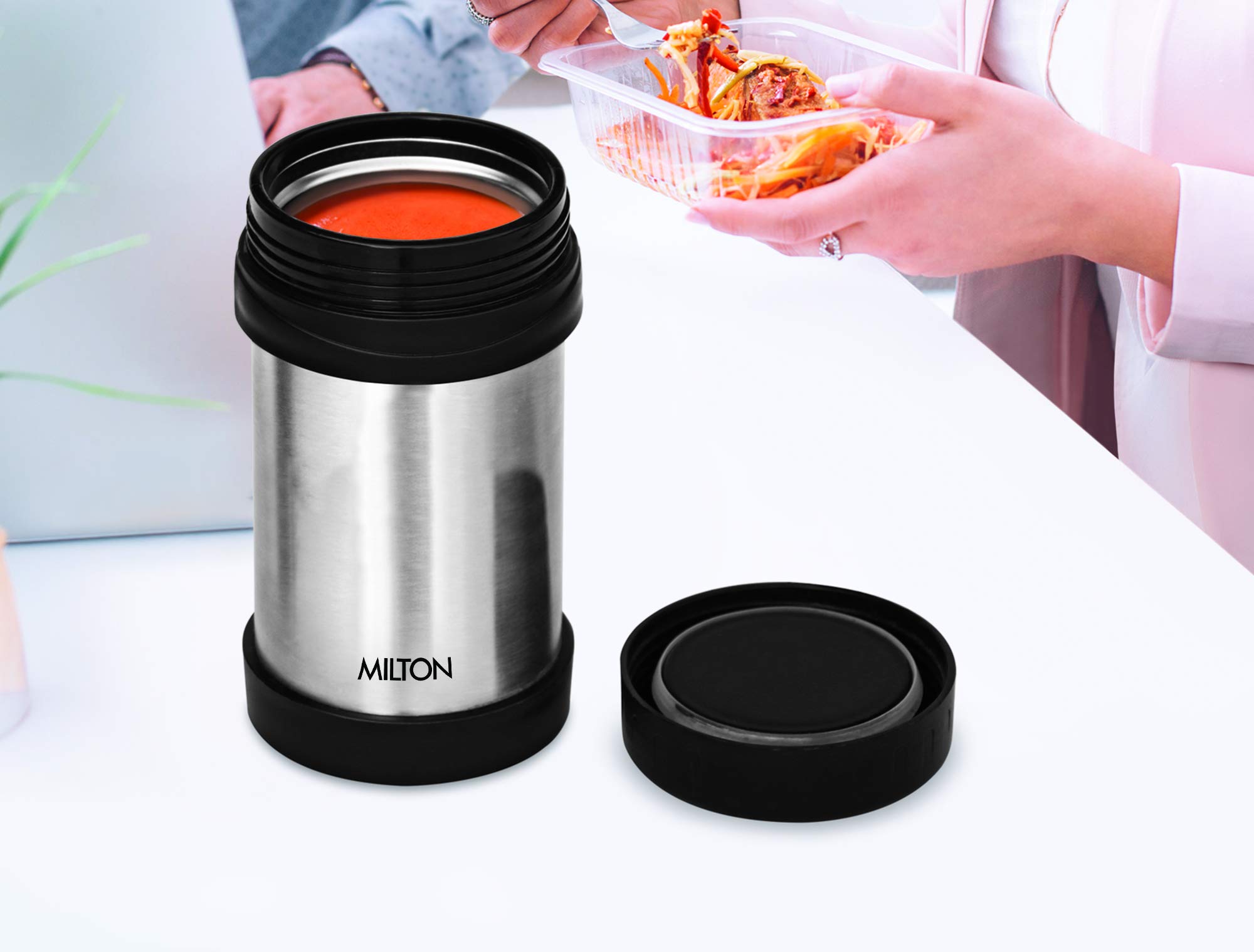 milton thermosteel soup flask 350ml silver