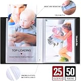 Benjia Small Photo Album 6x4 2 Packs 50 Pockets Portrait Leather Cover view 6