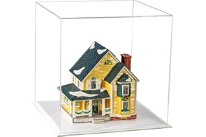 Better Display Cases Versatile Acrylic Clear Display Case - Medium Square Box with White Base 12" x 12" x 12" (A061-C-WDS)