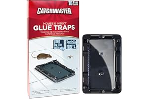 Catchmaster Mouse & Insect Glue Traps 16-Pk, Adhesive Rodent & Bug Catcher, Mouse Traps Indoor for Home, Sticky Glue Boards for Mice and Insects, Pest Control for House & Garage