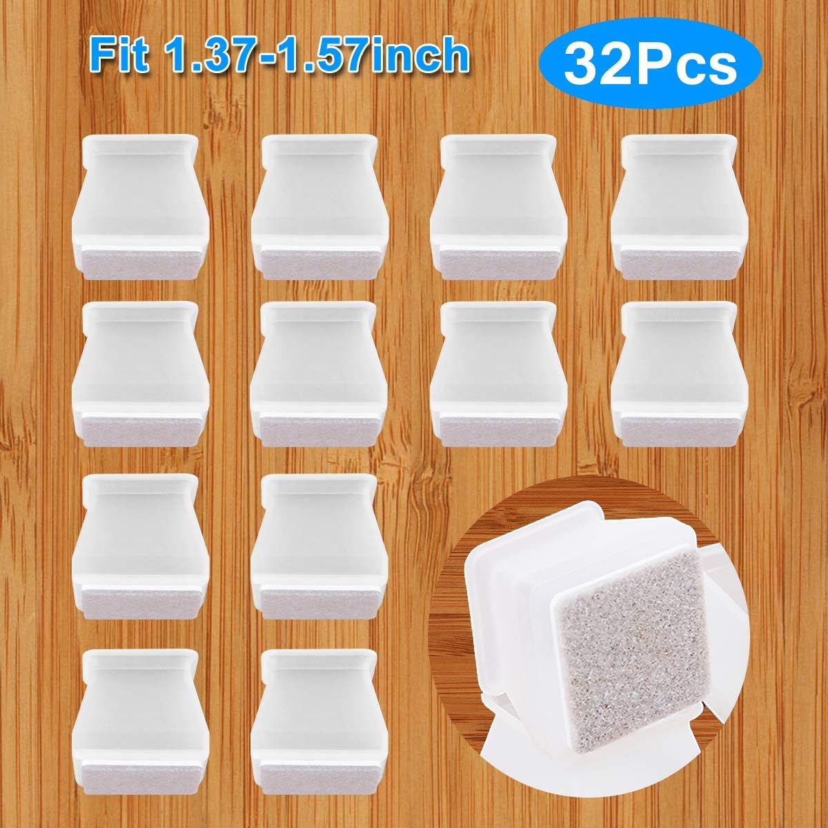 Yoaokiy 32Pcs Square Furniture Silicone Protection Cover, Silicone