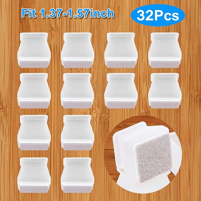 Yoaokiy 32Pcs Square Furniture Silicone Protection Cover, Silicone