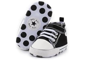 Baby Boys Girls Canvas Sneakers Shoes Anti-Slip Prewalkers First Walking Shoes Walkers 0-18 Months