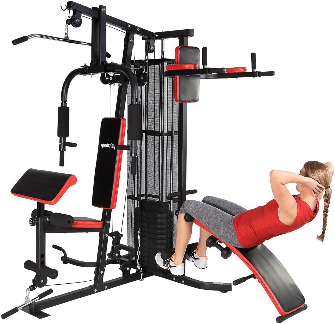 Herr Exercise Machine SportPlus Kraftstation • Multifunktionale Fitnessstation für zuhause ...