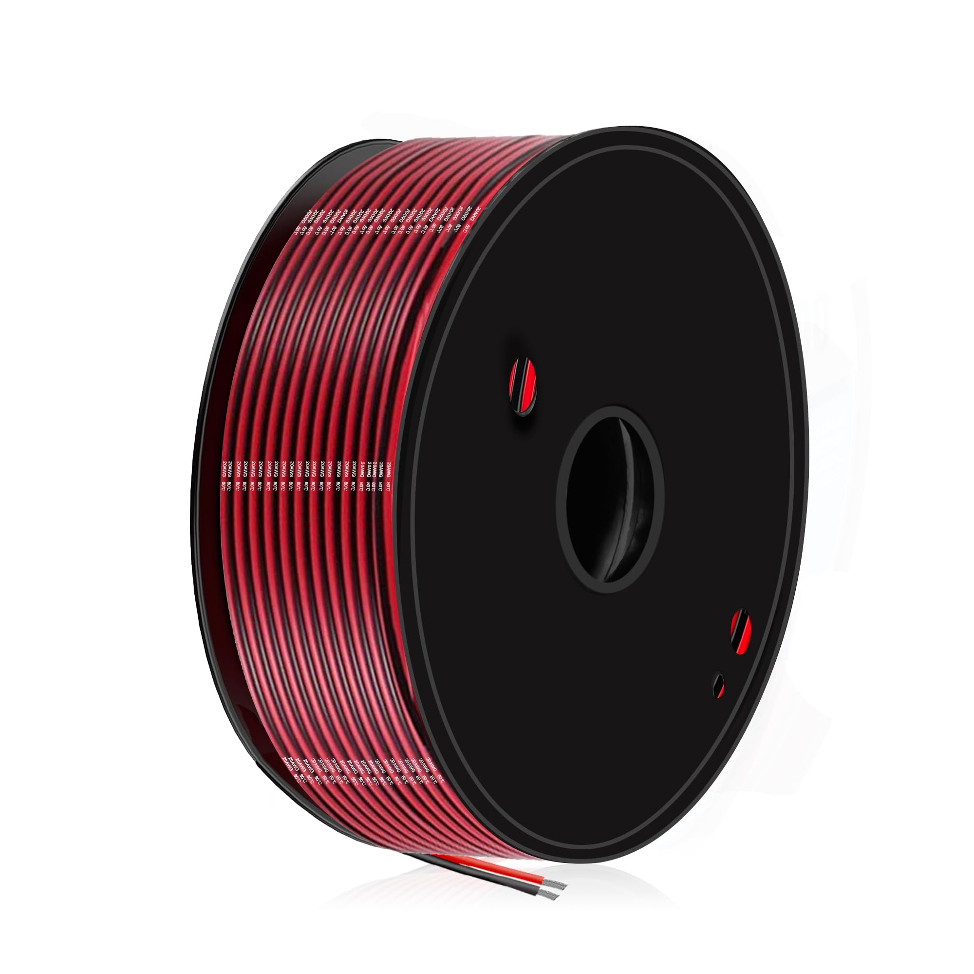 0.52 mm² Electrical Wire-XINWANG 20 Gauge Copper-Clad Aluminum Wire (98.5ft Black/Red)- High Conductivity, PVC Insulated, 300V/600V, Ideal for Home, Automotive, Commercial, and DIY Projects