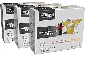 Bartesian 24-Pack Tropical Margarita Mixer Capsules for Cocktail Machine – Home Bar Mixology Cocktails Mix Pod Capsule Set To Use With the Bartesian Cocktail Drink Maker Machine
