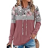 Angerella Hoodies for Women Camo Leopard Print Tops Pullover Hooded Sweatshirt Drawstring with Pocket