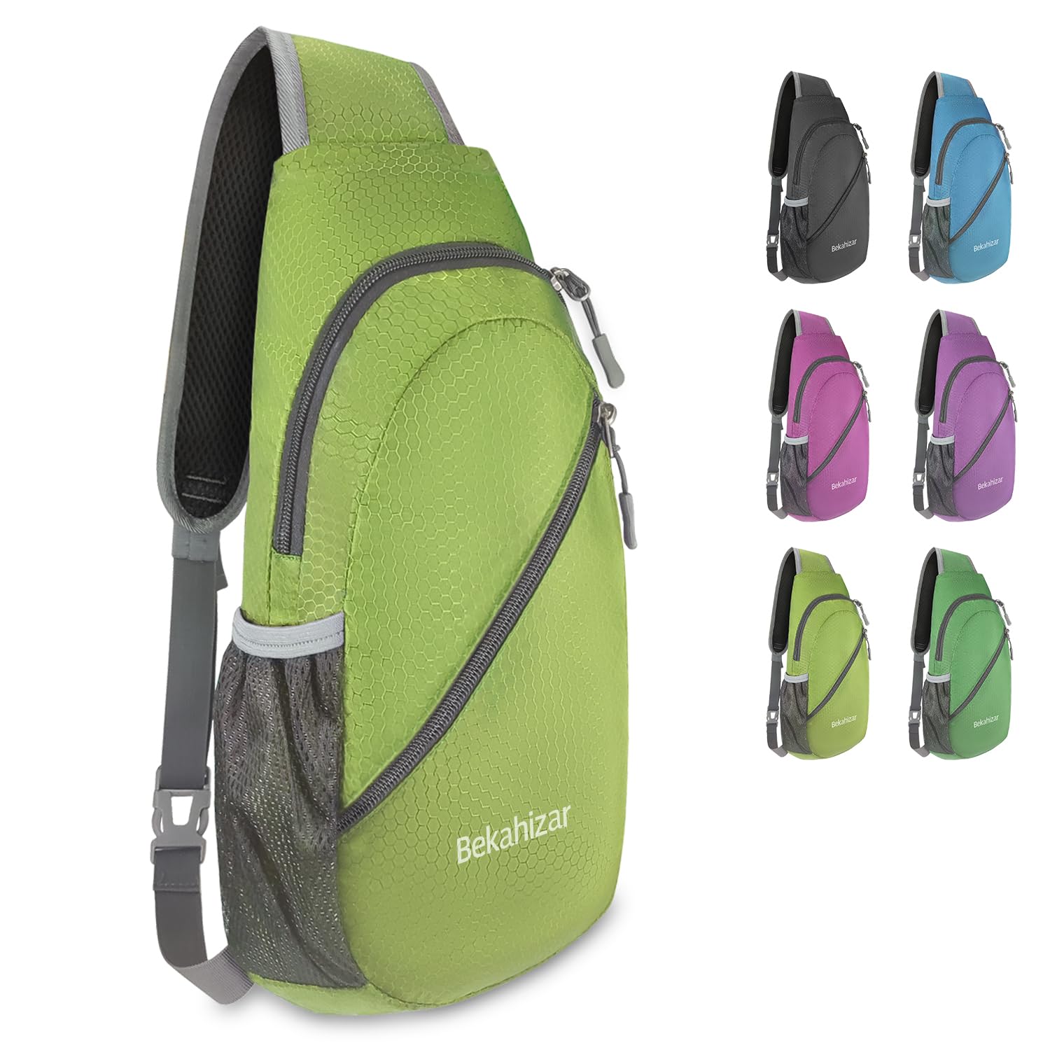 Bekahizar Sling Bag Backpack Cross Body Bag Chest Shoulder Rucksack Lightweight Multipurpose Day Packs for Men And Women Walking Cycling Hiking Camping Outdoor Sports (Olive green)