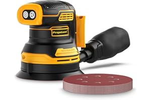 PROPELANNT Random Orbital Sander for Dewalt 20V Battery, 5" Palm Cordless Sander with 10pcs Sandpaper, 3 Variable Speeds, Dust Collector for Woodworking Polishing Sanding(Battery Not Included)