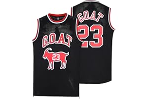 POUCMOVA Men's Basketball Jersey Goat 23 Classic Retro Jersey for 90s Hiphop Jersey,Theme Party,Gift for Basketball Fans