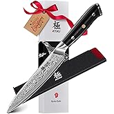 KYOKU Chef Utility Knife - 6" - Shogun Series - Japanese VG10 Steel Core Forged Damascus Blade - with Sheath & Case