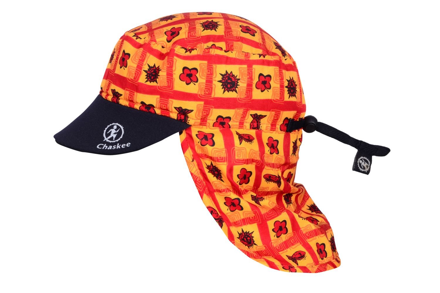 Chaskee Junior Sahara Beach Tribal Children's Cap with Neck Protection, red