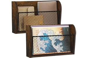 YINMIT 2 Packs Wall File Organizer-Holder, Hanging File Organizer, Wall Mounted File Holder, Wall Mount Paper Folder Rack for Office and Home