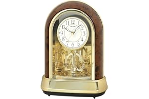 Rhythm Clocks "Crystal Dulcet II" Musical Motion Mantel Clock, Woodgrain
