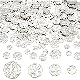 PH PandaHall 200pcs Metal Stamping Blanks, 304 Stainless Steel Blank Tags Flat Round Charms with Textured Pattern Message Word Tag Pendants for Bracelet Earring Jewelry Gift Making