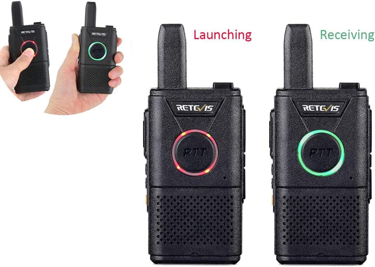 Retevis RT618 Mini Walkie Talkie, Professional PMR446 License Free Long Distance 2 Way Radio - Image 5