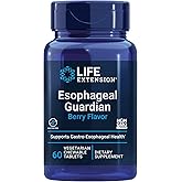 Life Extension Esophageal Guardian, alginic Acid, Potassium Bicarbonate, get Long-Lasting Relief from gastric Distress, Vegetarian, Non-GMO, Gluten-Free, 60 Vegetarian chewable Tablets