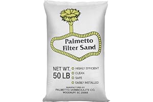 Palmetto Swimming Pool Filter Sand, 50 lb Bag – Natural Silica for Residential & Commercial Filtration Pump Systems – Screens Leaves, Oils, Dust & Hair for Clean and Clear Water