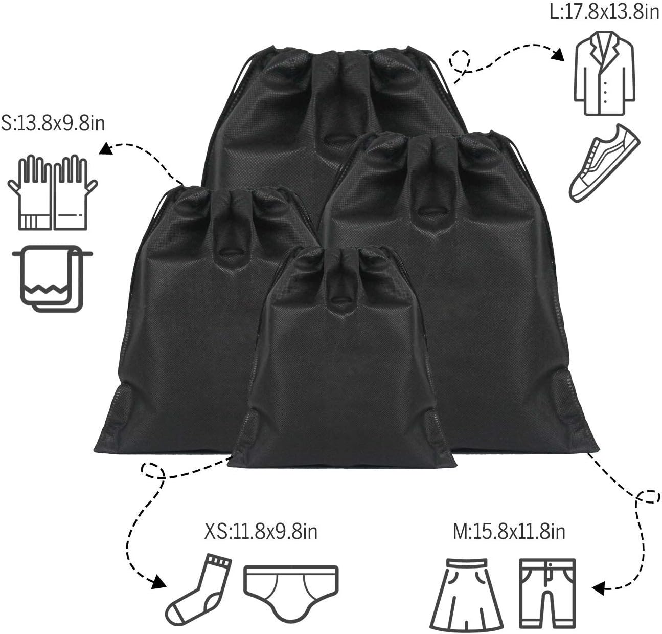Hanging Toiletry Bag - Portable Travel Bags for Men/Women, Shaving/Grooming/Cosmetic/Toiletries, 4 Sizes Shoes Organizer Pouch for Business Trip and Vacations