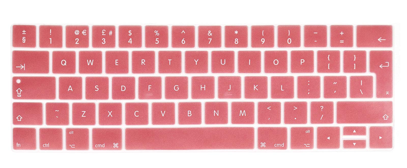MMDW English UK Rose Gold Silicone Keyboard Cover for MacBook Pro 13 15 inch 2019 2018 2017 2016 with Touch Bar&Touch ID Model:A2159 A1989 A1706/A1990 A1707,European Version