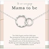 HOPE LOVE SHINE Twins “Mom to Be” Necklace – First Mothers Day Gift for Expecting Mom of Twins – Sterling Silver Double Circle Pendant
