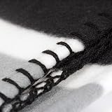 AA Travel Fleece Blanket 150x120 cm Lightweight 322 g Black White Grey Stripes view 4