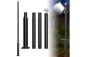 loyoele Street Light Pole,Outdoor Solar Street Lamp Post with Base,Street Light Pole Accessory for Backyard Porch Patio Walkway (13Ft)