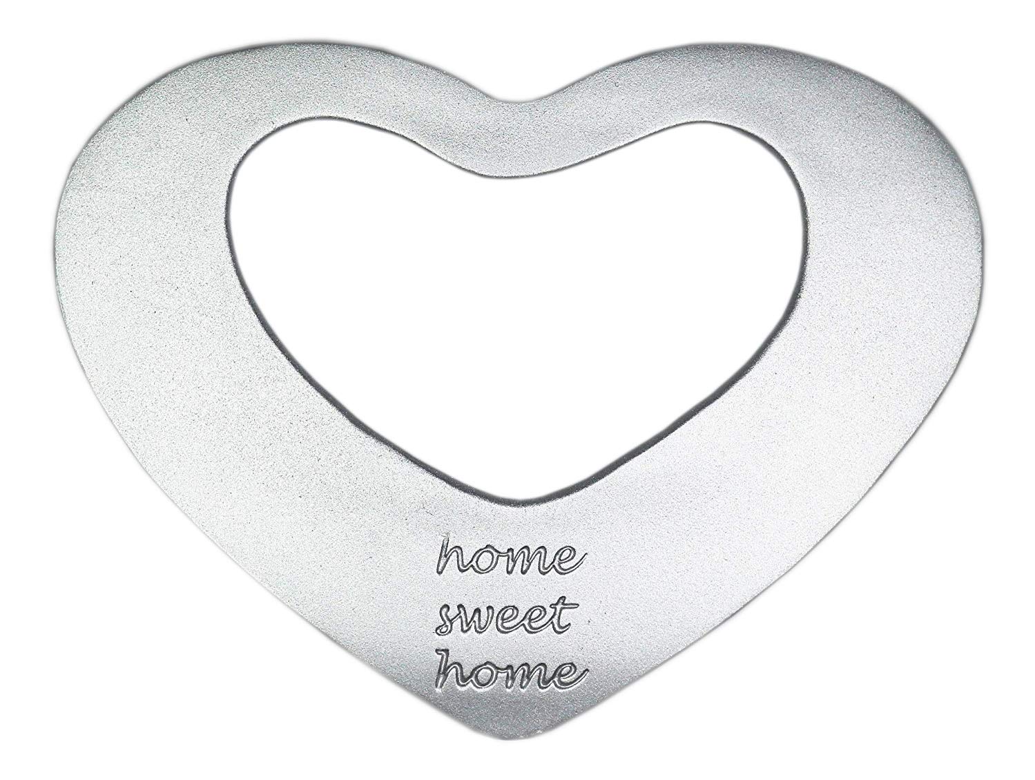 Eurofusioni Silvered Trivet Heart Home Sweet Home - Table decoration - New House, Housewarming gifts, Valentine's Day - Inch 6,3 x 4,7 x 0,5