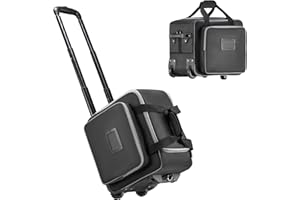 UNDOMIP Speaker Bag with Wheels Compatible with Bose S1 Pro / S1 Pro+, Rolling Speaker Bag Compatible with Partybox Encore Essential, Soft Protective Speaker Case with Retractable Handle, Multi-pocket