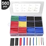 560PCS Heat Shrink Tubing 2:1, Eventronic Electrical Wire Cable Wrap Assortment Electric Insulation Tube Kit With Box(5 colors/12 sizes)