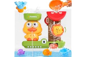 Bath Toys for Toddlers 1-3 Baby Bath Toy 6-12+ Months 1 Year Old Girl Toys Kids Bath Toys with Gears & Cups Duck Water Bathtu