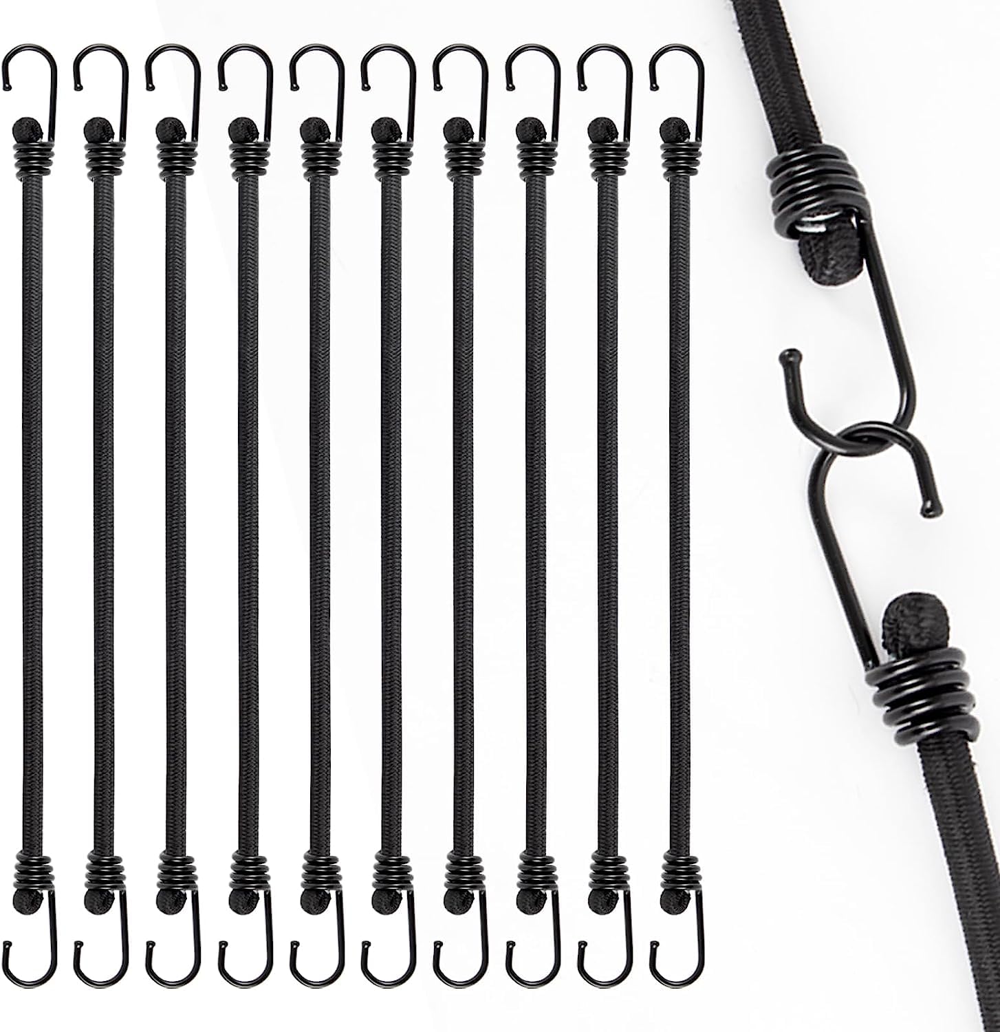 Akicderu Bungee Cord with Hook (30 cm),Black