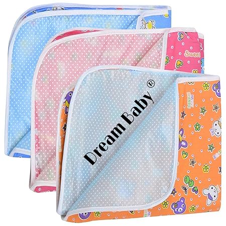 Dream Baby Waterproof Nappy Changing Mat Bedding - Set of 3(Multi-Color, 0-3)