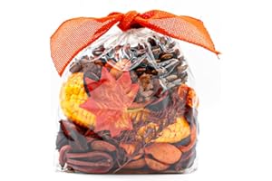 Qingbei Rina Fall Potpourri Bags,Cinnamon Scented Potpourri Bowl Filler,Orange Thanksgiving Decorative Dried Flower, Vase Filler,Home Fragrance,10 oz