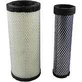 P822768 P822769 Air Filter Kit Inner Outer Replacement Set | Compatible with Kubota John Deere Bobcat Yanmar Caterpillar Fleetguard, Replaces RE68048 AF25553 6666333 RS3702 Filters