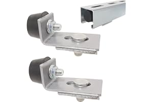 BIAXJUNY Heavy Duty Steel Trolley Roller Wheels Limit Trolley Assembly Positioning for Unistrut Strut Channel with 1-5/8" Wide and All 1-5/8" or Taller Strut Channel(Silver, 2pcs)