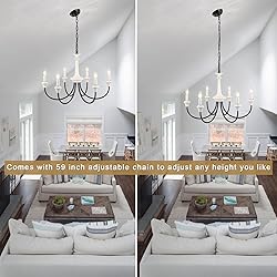 MRHYSWD Distressed White and Black Chandelier 6