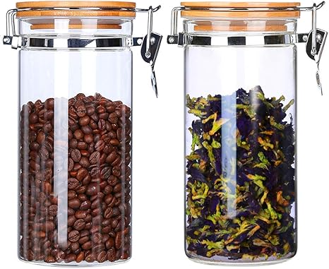 Amazon Kkc 密閉容器 ガラス 保存瓶 ガラス 密封びん コーヒー豆 保存容器 真空 珈琲 紅茶 海苔 保存容器 ガラス キャニスター 密閉 食品保存瓶 密封容器 10ml 2個セット 保存容器 キャニスター オンライン通販