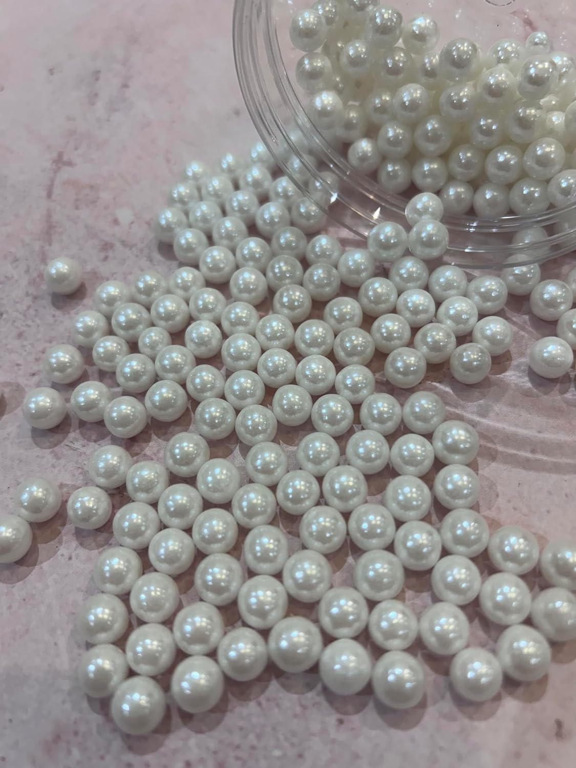 Shimmer Edible White Sugar Sprinkles Pearls (7mm, 90g) โ image 1