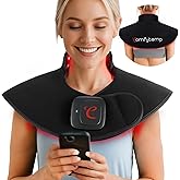 Comfytemp Cordless Red Light Therapy Pad for Neck Shoulder, FSA Eligible HSA Wearable Near Infrared Light Wrap for Body, 19W Flexible Light Cape for Upper Back Muscle, 660nm & 850nm