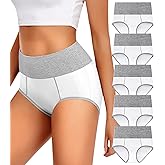 ASIMOON Tummy Control Boyshorts Underwear for Women Stretch High Waisted Shapewear Sexy Mesh No Show Panties for Ladies