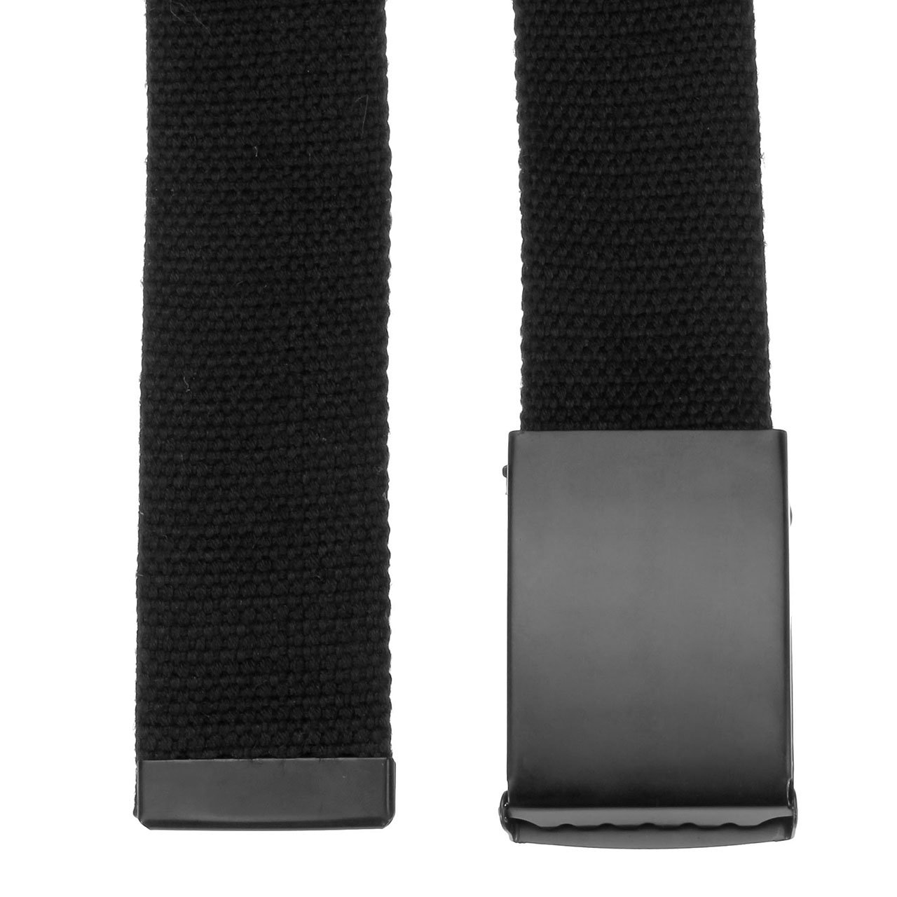 Ayliss Unisex Military Style Canvas Webbing Belt Plain Buckle Waistband (One Size, Black Buckle #1)