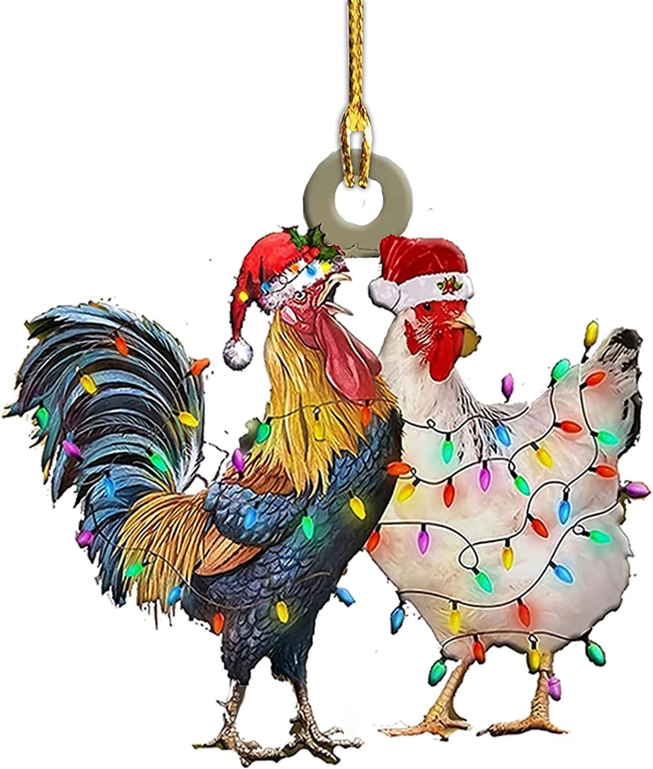Ornaments - Christmas Ornament, Christmas Tree Decorations, Ornaments for Christmas Tree, Chicken Rooster Ornament Chicken Christmas Ornament, Gift for Veteran