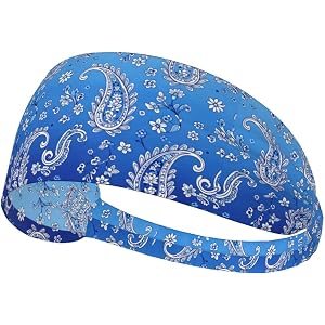 White Flower Elastic Headband for Women Non Slip Workout Sweatbands, Moisture Wicking Turban Hair Bands for Yoga Running Fitn