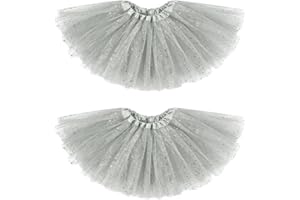 Century Star Sparkle Tutu for Toddler Girls Tulle Ballet Dance Skirt Princess Baby Kids Dress up Birthday Party 3 Layers 2-8T