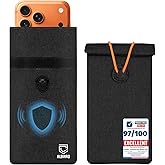 Premium EMF Blocker Case For Cell Phone Protection Size 8inx4in Fits All Smartphones Anti Shield Sleeve Pouch Cover Fabric Faraday Bags For Phones SmartDot 5G RF Car Key Fob Signal data Blocking Black