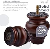 Btowin 4" Solid Wood Furniture Legs 4Pcs Glazed Bun Feet w/ 5/16" Bolts & Plates view 2