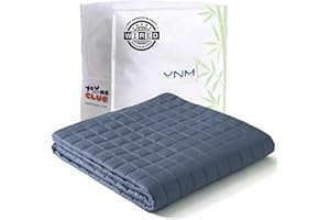 YnM Exclusive Cooling Weighted Blanket, Bed Blanket for One Person of 140lbs, Ideal for Twin/Full Bed (48x72 Inches, 15 Pounds, Blue Grey)