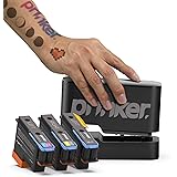 Prinker S Temporary Tattoo Device Package for Your Instant Custom Temporary Tattoos with Premium Cosmetic Full Color + Black 