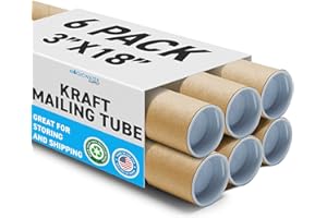 Mailing Tubes with Caps, 3 inch x 18 inch (6 Pack) | MagicWater Supply
